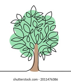 Abstract tree as line drawing on the white background. Vector