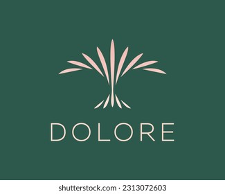 Abstract tree logo. Creative sheaf flower logotype. Beauty salon cosmetics sign. Vector illustration