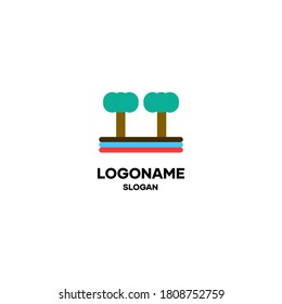 Abstract tree logo design with colorful roots, with tree shape, logo design for identity, business, company and sales. vector illustration