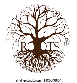 Abstract tree logo design, Green tree and leaf, root vector - Inspiration of the tree of life logo design is isolated against a white background
