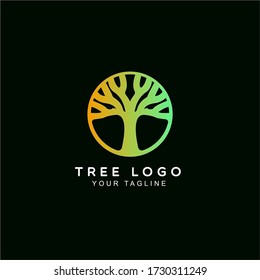Diseño del logotipo del árbol abstracto (Monumental, modo de negocio, guardar) Color de combinación