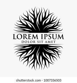 Abstract tree logo design, root logo design inspiration isolated on white background