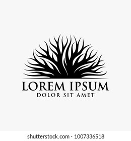 Abstract tree logo design, root logo design inspiration isolated on white background