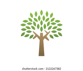 Diseño del logotipo del árbol abstracto y arte del símbolo