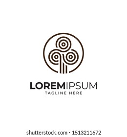 abstract tree logo design template
