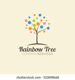 Abstract tree logo design template. Logotype icon. Vector design for beauty or yoga studio, wedding salon or photography studio