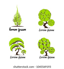 Abstract Tree Logo Design Vector. 