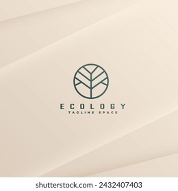 abstract tree logo for ecological growth template vector 