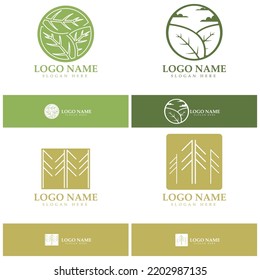 Abstract tree logo for forest and park nature.with a combination of .vector line elements for business designs, agriculture, ecological concepts, greenery and natural beauty.