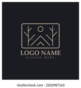 Abstract tree logo for forest and park nature.with a combination of .vector line elements for business designs, agriculture, ecological concepts, greenery and natural beauty.