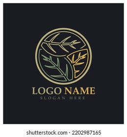 Abstraktes Baumlogo für Wald- und Parklandschaft.mit einer Kombination von .Vektorgrafik-Elementen für Geschäftsdesigns, Landwirtschaft, ökologische Konzepte, Grün und natürliche Schönheit.