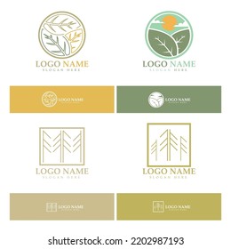 Abstract tree logo for forest and park nature.with a combination of .vector line elements for business designs, agriculture, ecological concepts, greenery and natural beauty.