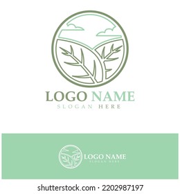 Abstract tree logo for forest and park nature.with a combination of .vector line elements for business designs, agriculture, ecological concepts, greenery and natural beauty.