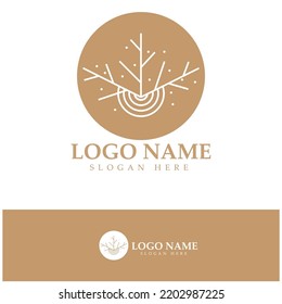 Abstract tree logo for forest and park nature.with a combination of .vector line elements for business designs, agriculture, ecological concepts, greenery and natural beauty.