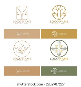 Abstract tree logo for forest and park nature.with a combination of .vector line elements for business designs, agriculture, ecological concepts, greenery and natural beauty.