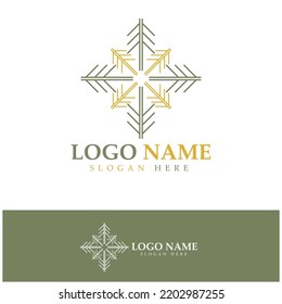 Abstract tree logo for forest and park nature.with a combination of .vector line elements for business designs, agriculture, ecological concepts, greenery and natural beauty.