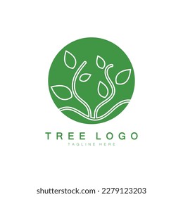 Abstract tree logo for forest and park nature.with a combination of .vector line elements for business designs, agriculture, ecological concepts, greenery and natural beauty.