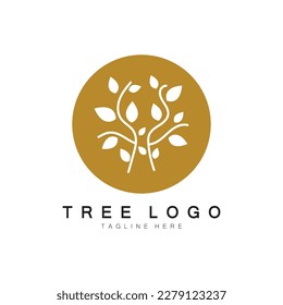 Abstract tree logo for forest and park nature.with a combination of .vector line elements for business designs, agriculture, ecological concepts, greenery and natural beauty.