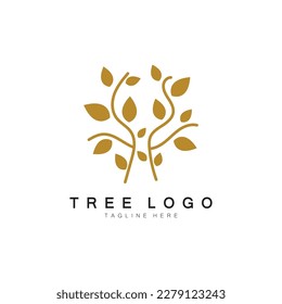 Abstract tree logo for forest and park nature.with a combination of .vector line elements for business designs, agriculture, ecological concepts, greenery and natural beauty.