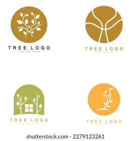 Abstract tree logo for forest and park nature.with a combination of .vector line elements for business designs, agriculture, ecological concepts, greenery and natural beauty.