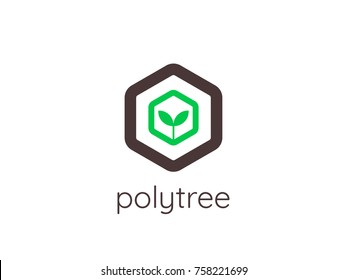 Abstract tree logo icon template. eco green polygon design concept for Farming Industry vector illustration