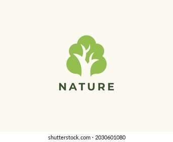 Abstract tree logo icon. Universal creative floral symbol. Vector tree icon sign.