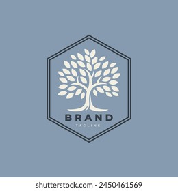 Abstract tree logo icon. Universal creative tree logotype. Vector tree of life symbol.