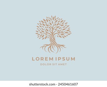 Icono de logotipo de árbol Abstractas. Logotipo universal del árbol creativo. Vector árbol de la vida.