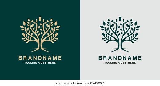 Abstract tree logo icon. Universal creative tree logotype.