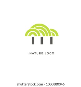 Abstract tree logo icon vector design. Landscape design, garden, Plant, nature and ecology vector logo. Vector illustration, Graphic Design Editable Design. Tree, fir-tree, wood oakweb icon