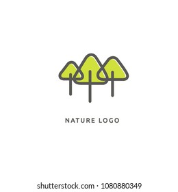 Abstract tree logo icon vector design. Landscape design, garden, Plant, nature and ecology vector logo. Vector illustration, Graphic Design Editable Design. Tree, fir-tree, wood oakweb icon