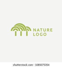 Abstract tree logo icon vector design. Landscape design, garden, Plant, nature and ecology vector logo. Vector illustration, Graphic Design Editable Design. Tree, fir-tree, wood oakweb icon.