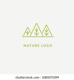 Abstract tree logo icon vector design. Landscape design, garden, Plant, nature and ecology vector logo. Vector illustration, Graphic Design Editable Design. Tree, fir-tree, wood oakweb icon.