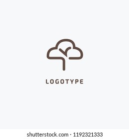 Abstract tree logo icon vector design. Landscape design, garden, Plant, nature and ecology vector logo. Vector illustration, Graphic Design Editable Design. Tree, fir-tree, wood oakweb icon