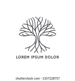 Abstract tree logo. Modern illustration. Isolated vector. Great for emblem, monogram, invitation, flyer, menu, brochure, background, or any desired idea.