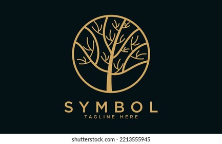 Abstract tree logo. Modern illustration. Vector