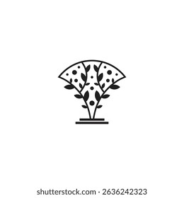 Abstract tree logo with modern line design