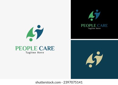Abstract tree logo, people care logo, health life icon logo design vector template