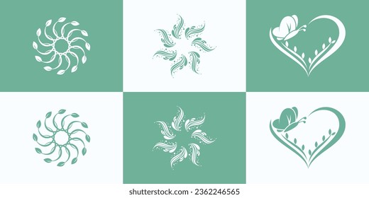 abstrakter Baumlogo-Set Design-Vorlage Sammlung Bauminspirierungen logotype