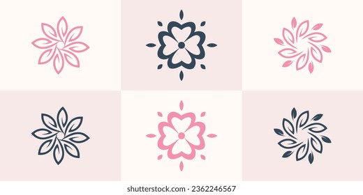 abstract tree logo set design template collection of tree inspirations logotype