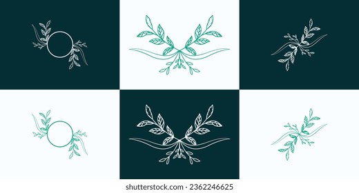 abstract tree logo set design template collection of tree inspirations logotype