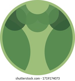 Logotipo del árbol abstracto, círculo en forma de árbol
