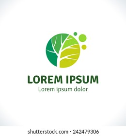 Abstract tree Logo template. Corporate icon, logotype. Brand visualization. Vector element for banner, business card, poster, corporate identity, presentation, app and web design.