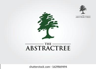 The Abstract Tree Logo Template. A Simple Scratch Tree Silhouette. Modern Vector Sign. Premium Quality Illustration Logo Design Concept.