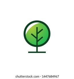 Abstract tree logo template vector lawn icon design