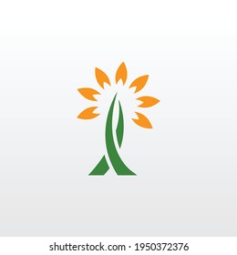 abstract tree logo. tomato and cloud Logo. a unique, exclusive, elegant, professional, clean, simple, modern logo. It would be perfect for your company