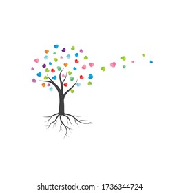 abstract tree love vector design concept 