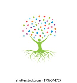 abstract tree love vector design concept 