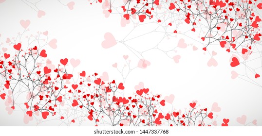 Abstract tree made with hearts.