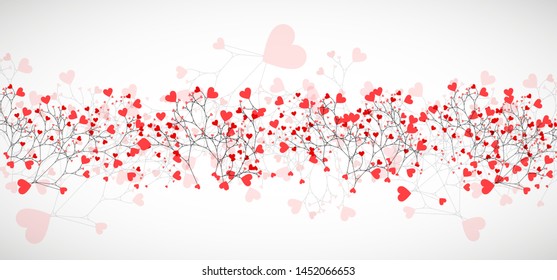 Abstract tree made with hearts.